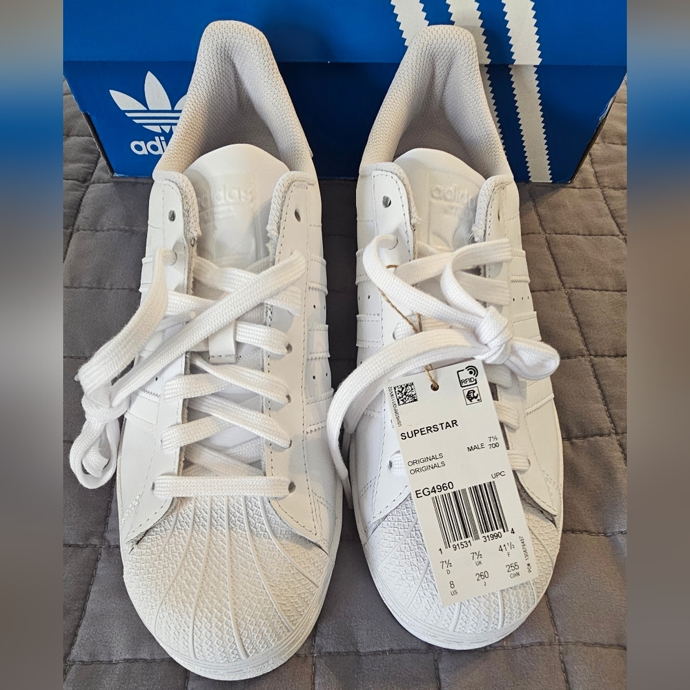 NEW [EG4960] Mens Adidas Superstar Sneakers White Shoes Size 8